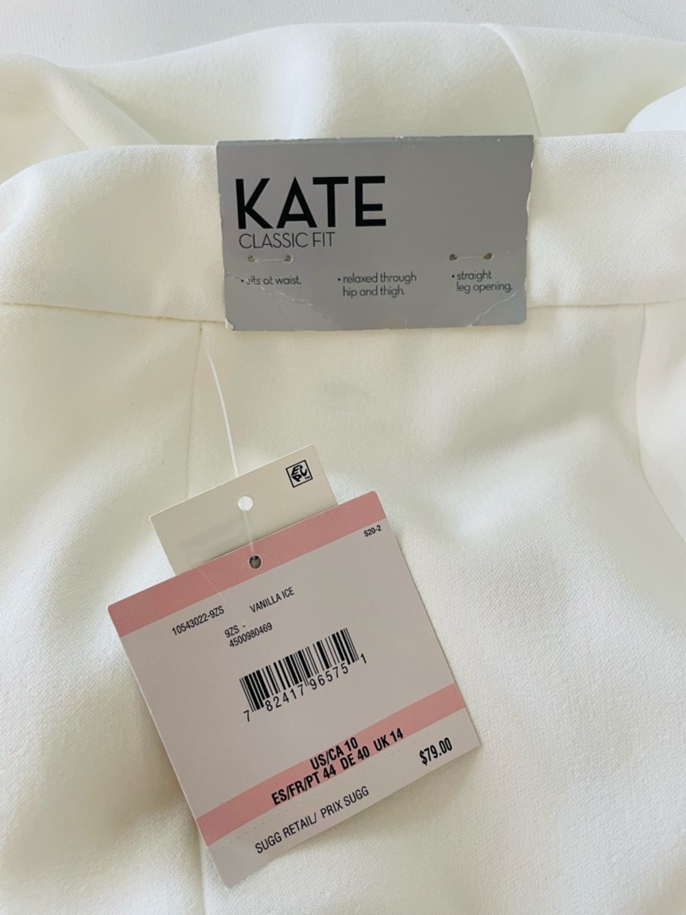 NWT Kasper Kate Classic Fit White Dress Pants Women’s Size 12 - Picture 5 of 6